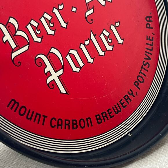 Vintage Barvarian Beer Tin Litho Beer Tray Advertising Mount Carbon Brewery PA - Picture 6 of 9